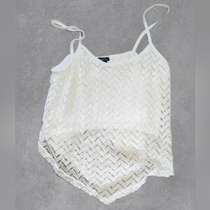 Rue21 white handkerchief hem lace top Size XL